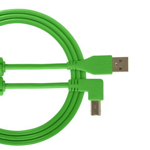 UDG Ultimate USB 2.0 A-B Verde Conec. Ángulo 3m
