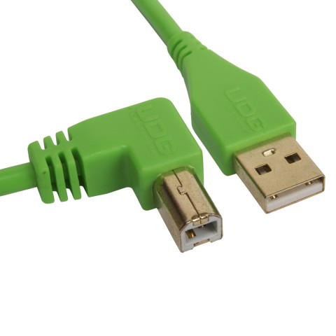 UDG Ultimate USB 2.0 A-B Verde Conec. Ángulo 3m