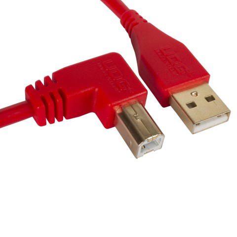 UDG Ultimate USB 2.0 A-B Rojo Conec. Ángulo 1m