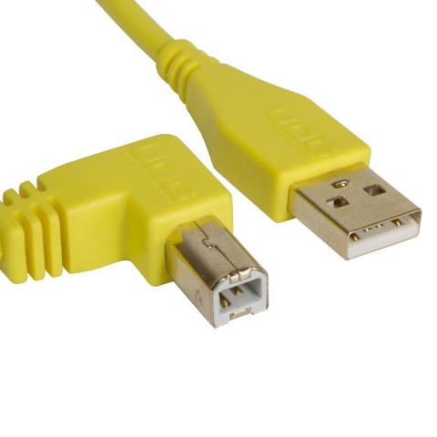 UDG Ultimate USB 2.0 A-B Amarillo Conec. Ángulo 1m