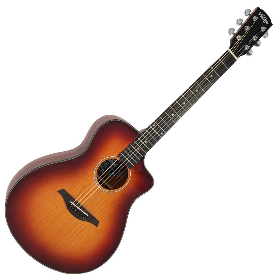 VINTAGE  PACIFIC COAST SERIES ACOUSTIC GUITAR - CHERRYBURST