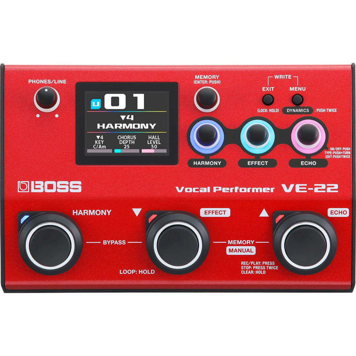 BOSS VE-22 PROCESADOR DE EFECTOS DE VOZ