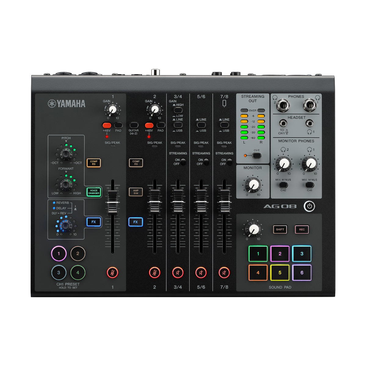 Yamaha AG08 Black Mezclador de Transmisión en Vivo