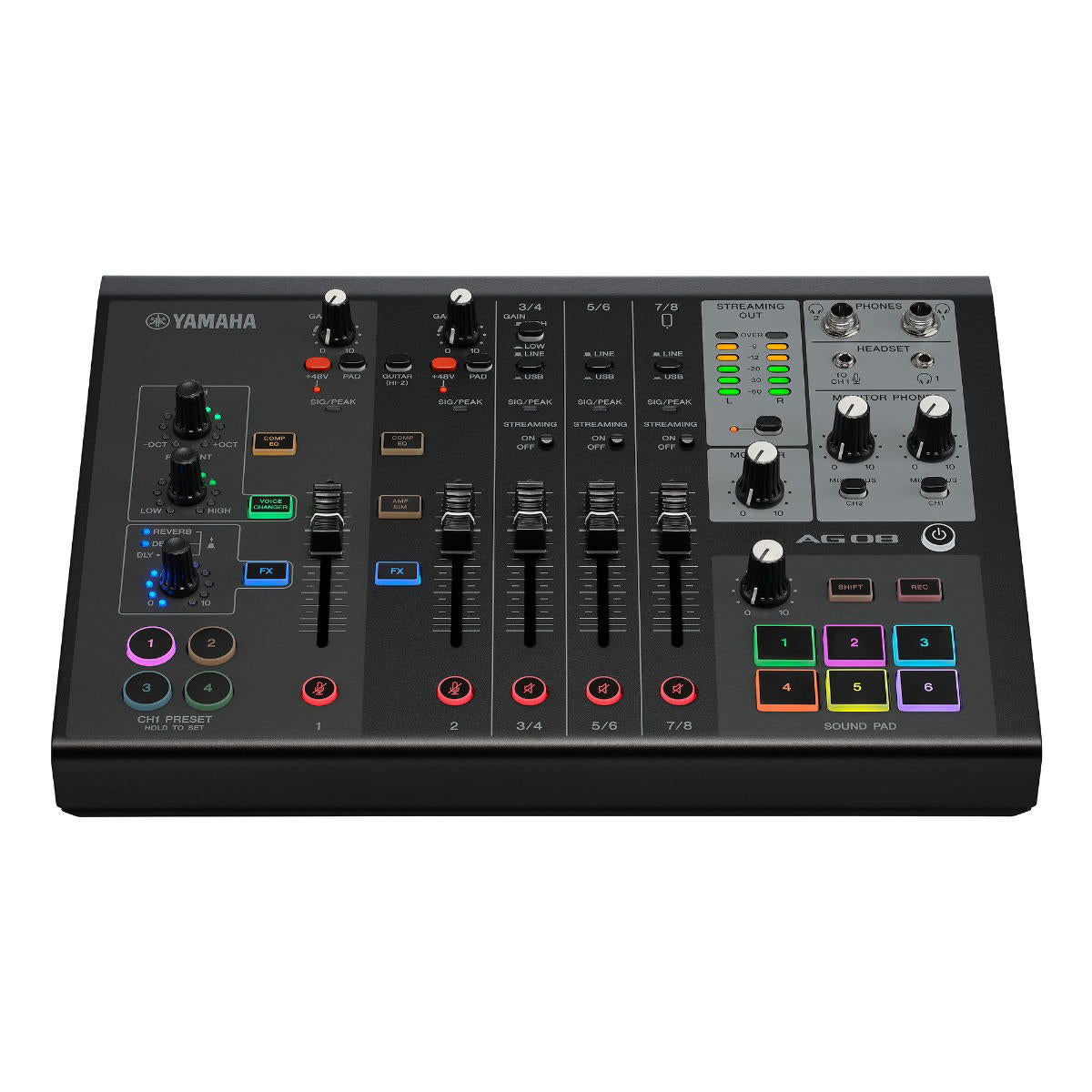 Yamaha AG08 Black Mezclador de Transmisión en Vivo