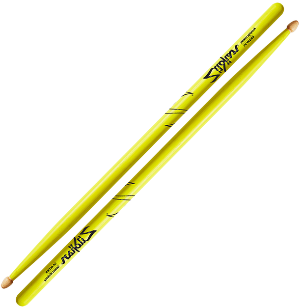 Zildjian Baquetas Natural 5A Acorn. Color Neon Yel