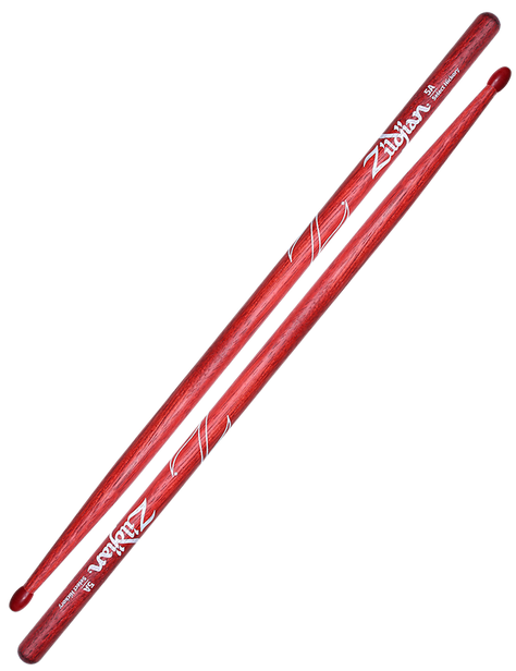Zildjian Baquetas 5A rojas. Punta de nylon