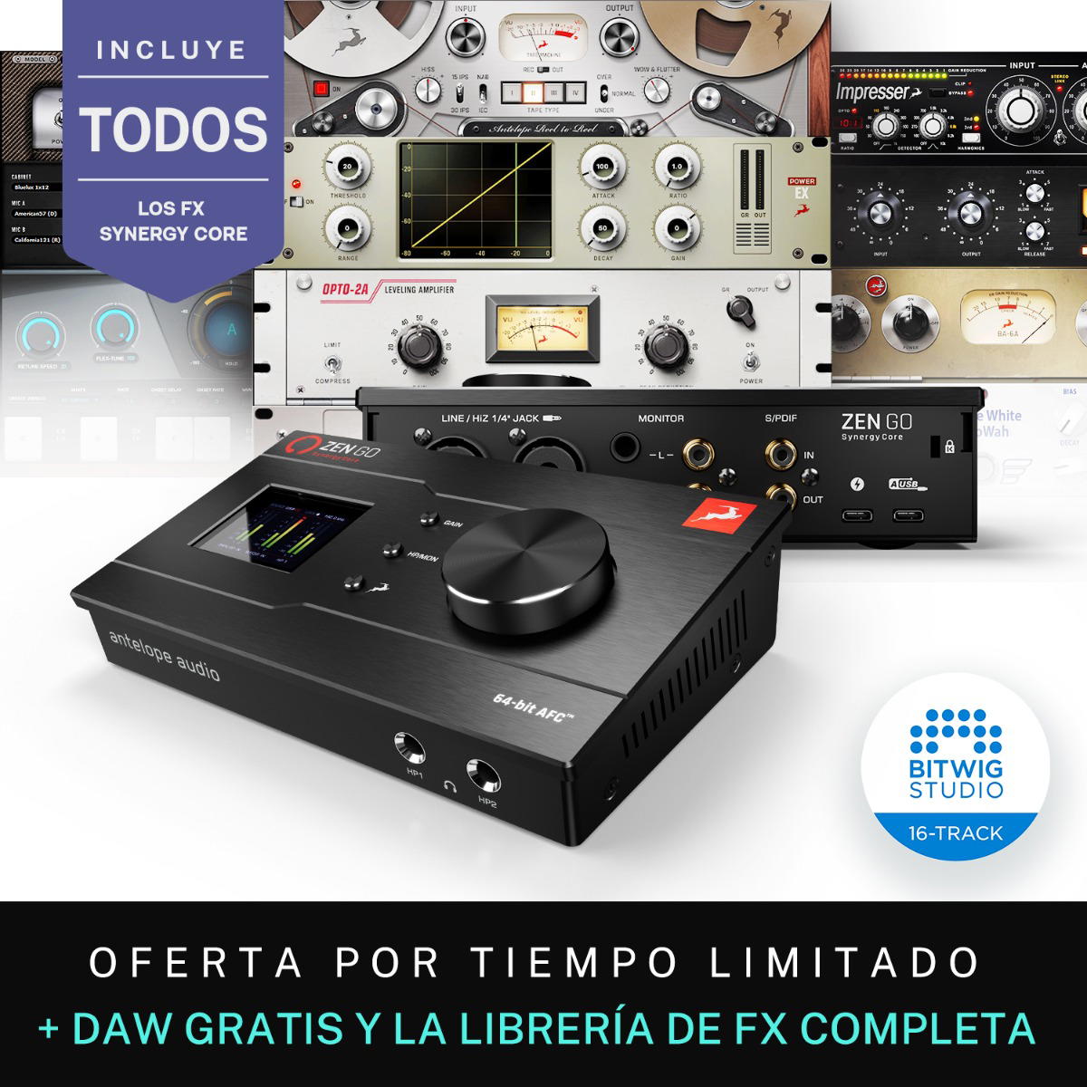 Antelope Zen Go SC Thunderbolt 3 + Librería completa de FX Antelope